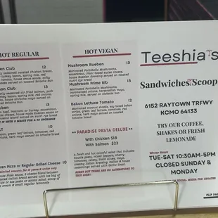menu