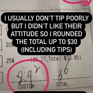 Bartender edited the check, avoid this place at all cost