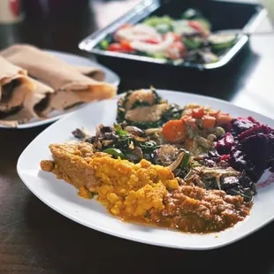 a plate of food on a table