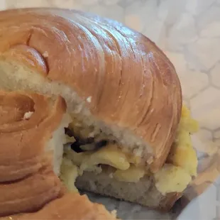 Bacon egg and cheese croissant