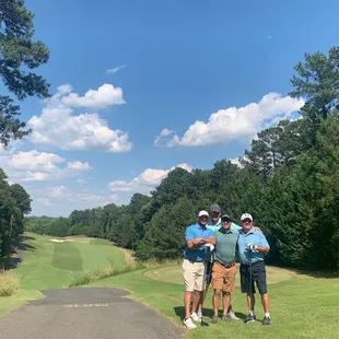 Jason, Ben, James &amp; Jon on 12th tee box, Fathers Day celebration, the 18 hole course is Grand View &amp; Carolina Pines