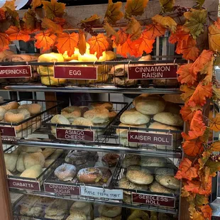 a display of baked goods