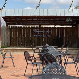 Check out our outside stage! Come enjoy live music, great food, and awesome people!