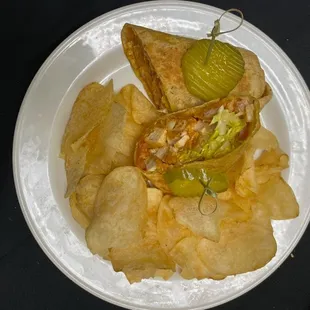 Buffalo Chicken Wrap with Homemade Chips