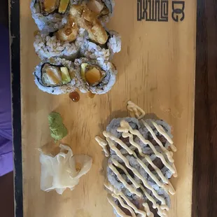 Chicken Tempura Roll Spicy Tuna Roll