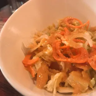 House salad with ginger dressing.