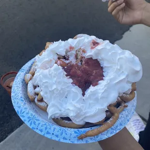 My daughter and her boyfriend have been craving funnel cake. Very happy to see they have them here