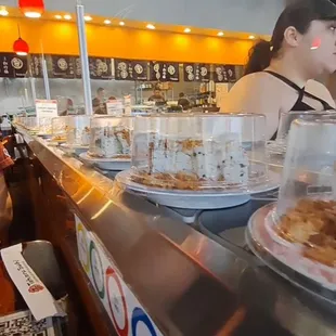 interior, sushi and sashimi