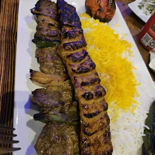Beef Soltani Kabob
