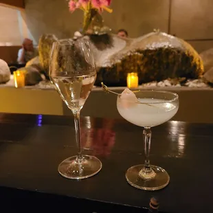 Sake and lychee martini