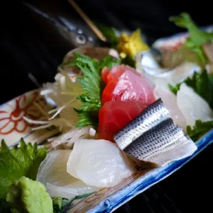 Sashimi, fish imported from Japan