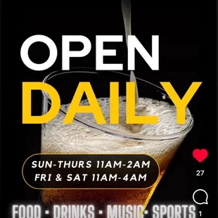 open daily