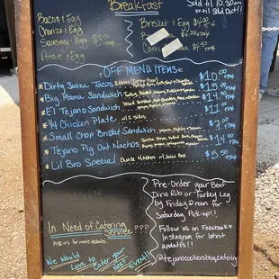 menu