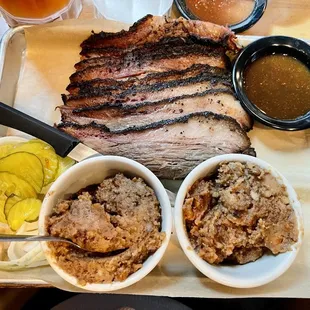 Moist brisket with refried beans