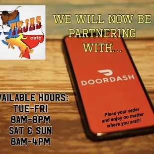 a phone with the doordash logo on it