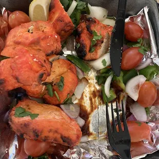 "Chicken Tikka"... if this is what your chicken tikka looks like, know you're not eating good Indian food.