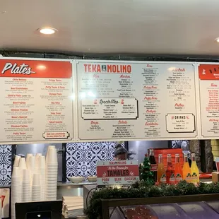 Teka Molina billboard menu as of 12/17/24. Great shrimp plate!