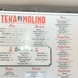menu