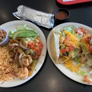 Shrimp fajita plate is fresh, awesome &amp; the rice flavor is spectacular along with puffy taco deliciousness.