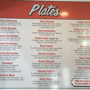 menu