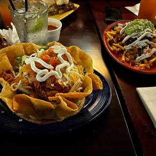 Taco salad with Asada