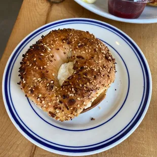 Kismet bagel with cream cheese