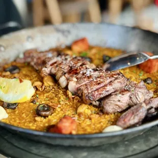 NY steak paella