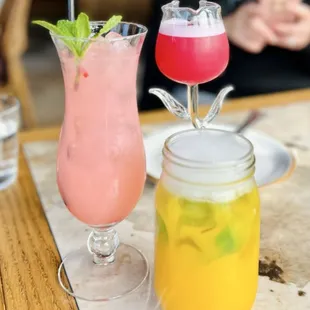 The tourist, gothic mojito (passionfruit), dragon rose