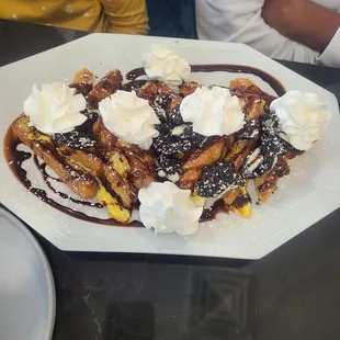 Gigantic plate of oreo french toast