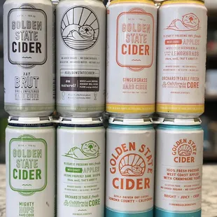 a variety of beer cans