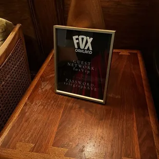 WiFi just in case the show bores you and you wanna answer some work emails