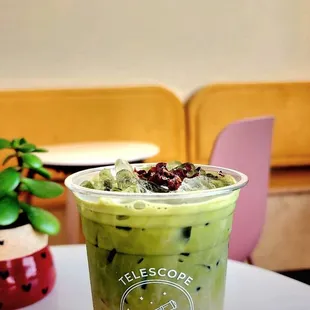 Matcha Rose latte