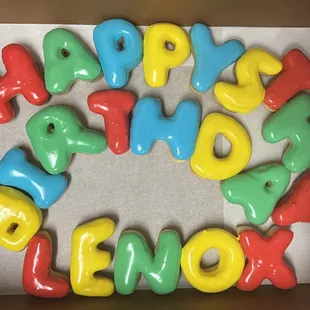 Happy birthday donuts