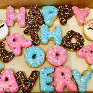 Custom letters donuts