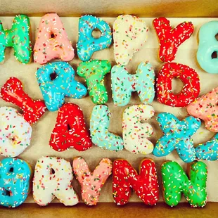 Happy birthday Donuts. Custom order.