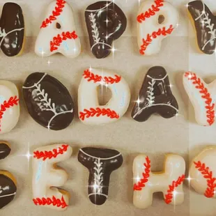 Letters donuts Sports themed