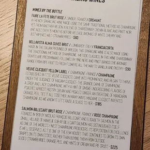 Sparkling wines selection