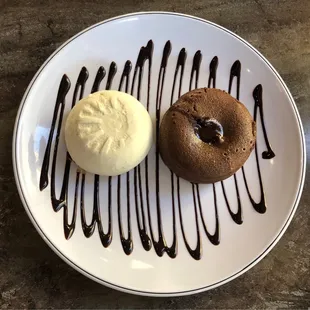 Lava cake with ice cream