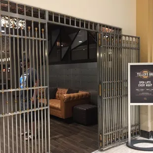 the entrance to the bar