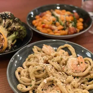 Shrimp scampi and cavatelli