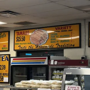 Menu with updated prices