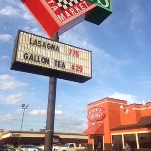 a sign for a restaurant