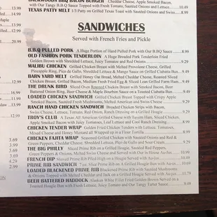 Sandwiches on the list...