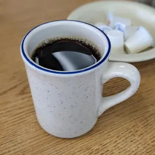 a cup of coffee on a table