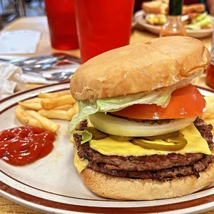 Tasty burger with all the fixings