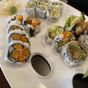 Sweet Potato Roll, Spicy Shrimp Roll, Spider Roll