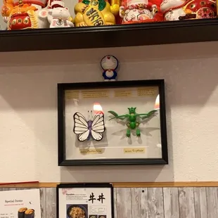 a picture of a wall with a variety of items on it