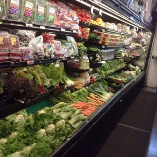 A large variety of fruits and vegetables.