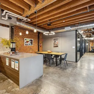 Shared kitchen and dining area