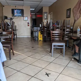 the inside of a restaurant